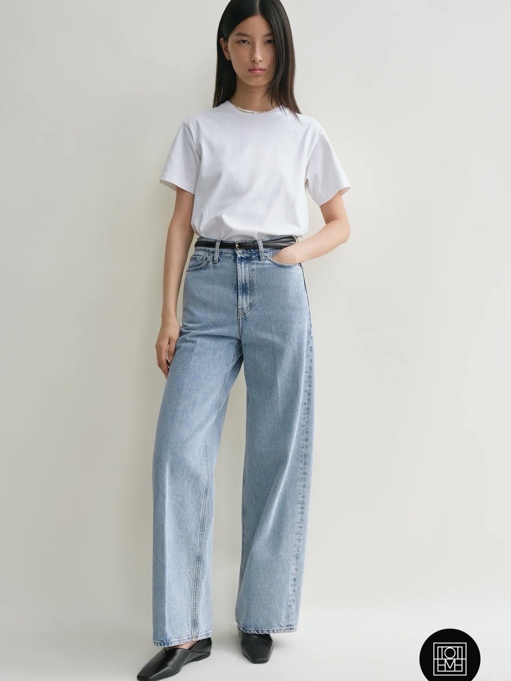 Toteme Light Blue Wide-Leg High-Rise Jeans